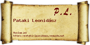 Pataki Leonidász névjegykártya